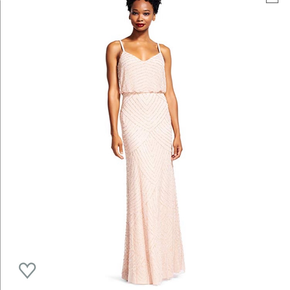 Adrianna Papell Blush Art Deco Dress Size 16W